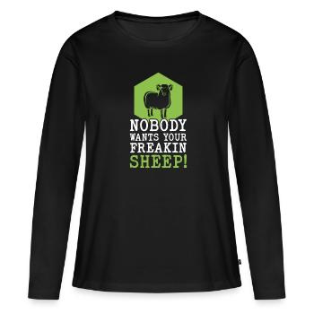 Jeux de société Jeux de société Jeux de nuit Jeux de société Cadeau - T-shirt manches longues Premium bio Femme - noir - Devant - Julia (174cm)