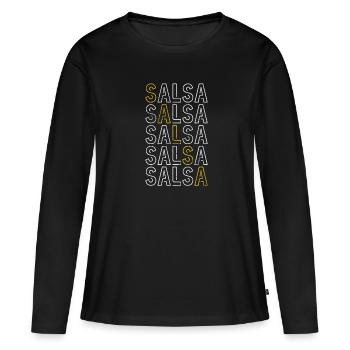 Salsa - T-shirt manches longues Premium bio Femme - noir - Devant - Julia (174cm)