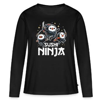 Sushi - T-shirt manches longues Premium bio Femme - noir - Devant - Julia (174cm)