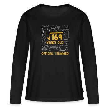 Adolescent - T-shirt manches longues Premium bio Femme - noir - Devant - Julia (174cm)