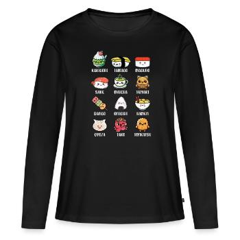 Sushi - T-shirt manches longues Premium bio Femme - noir - Devant - Julia (174cm)