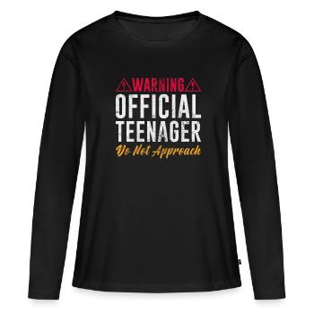 Adolescent - T-shirt manches longues Premium bio Femme - noir - Devant - Julia (174cm)