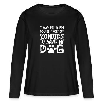 Zombie Zombie Hunter Zombie Apocalypse Cadeau - T-shirt manches longues Premium bio Femme - noir - Devant - Julia (174cm)