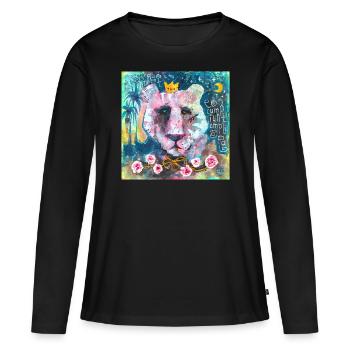 Der Duft von Rosen - Frauen Premium Bio Langarmshirt - Schwarz - Vorne - Julia (174cm)