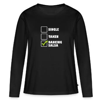 Salsa Danse Cuba Danse Danse Latino Cours Cadeau - T-shirt manches longues Premium bio Femme - noir - Devant - Julia (174cm)