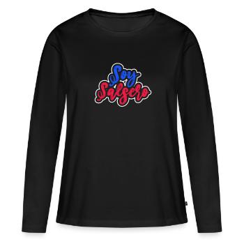 Salsa Danse Cuba Danse Danse Latino Cours Cadeau - T-shirt manches longues Premium bio Femme - noir - Devant - Julia (174cm)