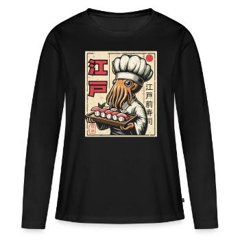 Sushi - T-shirt manches longues Premium bio Femme - noir - Devant - Julia (174cm)