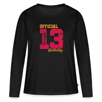 Adolescent - T-shirt manches longues Premium bio Femme - noir - Devant - Julia (174cm)