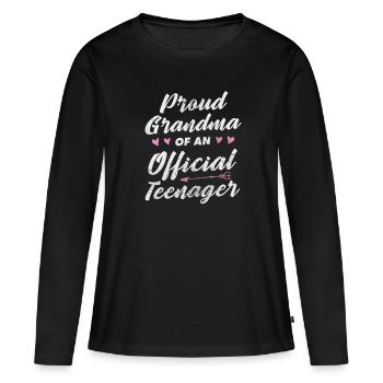 Adolescent - T-shirt manches longues Premium bio Femme - noir - Devant - Julia (174cm)
