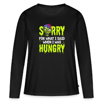 Zombie Zombie Chasseur de Zombie Apocalypse Cadeau - T-shirt manches longues Premium bio Femme - noir - Devant - Julia (174cm)