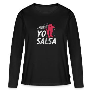 Salsa - T-shirt manches longues Premium bio Femme - noir - Devant - Julia (174cm)