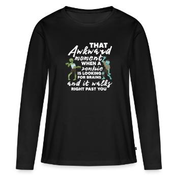 Zombie Zombie Chasseur de Zombie Apocalypse Cadeau - T-shirt manches longues Premium bio Femme - noir - Devant - Julia (174cm)
