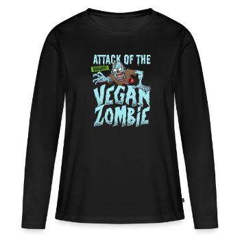Zombie Zombie Chasseur de Zombie Apocalypse Cadeau - T-shirt manches longues Premium bio Femme - noir - Devant - Julia (174cm)