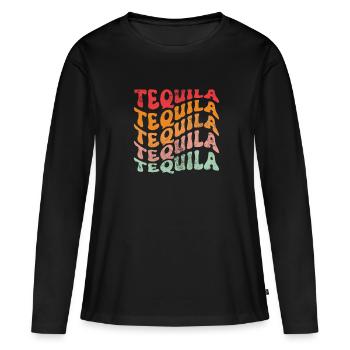 Tequila - Frauen Premium Bio Langarmshirt - Schwarz - Vorne - Julia (174cm)