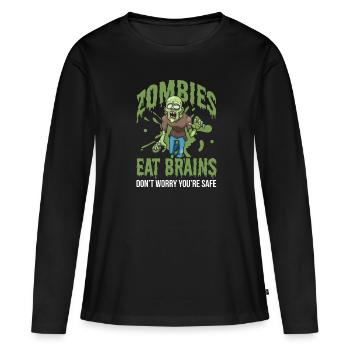Zombie Zombie Chasseur de Zombie Apocalypse Cadeau - T-shirt manches longues Premium bio Femme - noir - Devant - Julia (174cm)