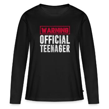 Adolescent - T-shirt manches longues Premium bio Femme - noir - Devant - Julia (174cm)