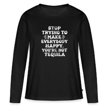 Téquila - T-shirt manches longues Premium bio Femme - noir - Devant - Julia (174cm)