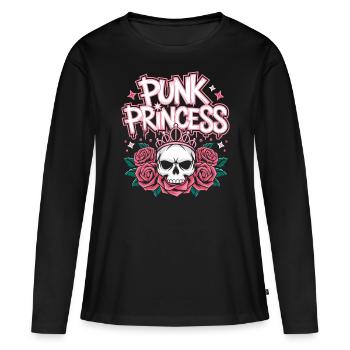 Punk Frau Prinzessin Rocker Punk - Frauen Premium Bio Langarmshirt - Schwarz - Vorne - Julia (174cm)