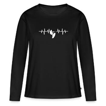 Wakeboard Wakeboarder Wakeboard Cadeau - T-shirt manches longues Premium bio Femme - noir - Devant - Julia (174cm)