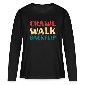 Backflip Salto Acrobaties Parkour Gymnastique Cadeau - T-shirt manches longues Premium bio Femme - noir - Devant - Julia (174cm)