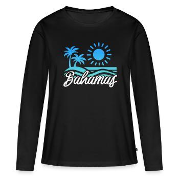 Bahamas Karibik Insel Atlantik Sommer Geschenk - Frauen Premium Bio Langarmshirt - Schwarz - Vorne - Julia (174cm)