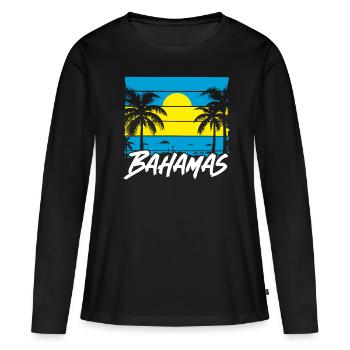 Bahamas Karibik Insel Atlantik Sommer Geschenk - Frauen Premium Bio Langarmshirt - Schwarz - Vorne - Julia (174cm)