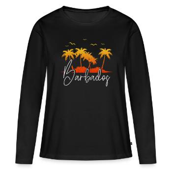 Barbade - T-shirt manches longues Premium bio Femme - noir - Devant - Julia (174cm)