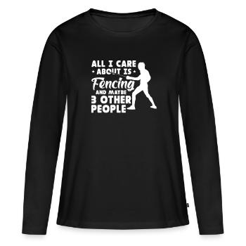 Escrime Épée Sabre Épée Épée Escrime Cadeau - T-shirt manches longues Premium bio Femme - noir - Devant - Julia (174cm)