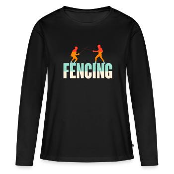 Escrime Épée Sabre Épée Épée Escrime Cadeau - T-shirt manches longues Premium bio Femme - noir - Devant - Julia (174cm)
