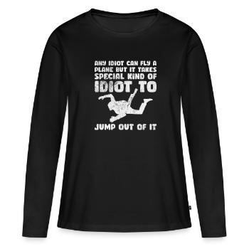 Skydive - T-shirt manches longues Premium bio Femme - noir - Devant - Julia (174cm)