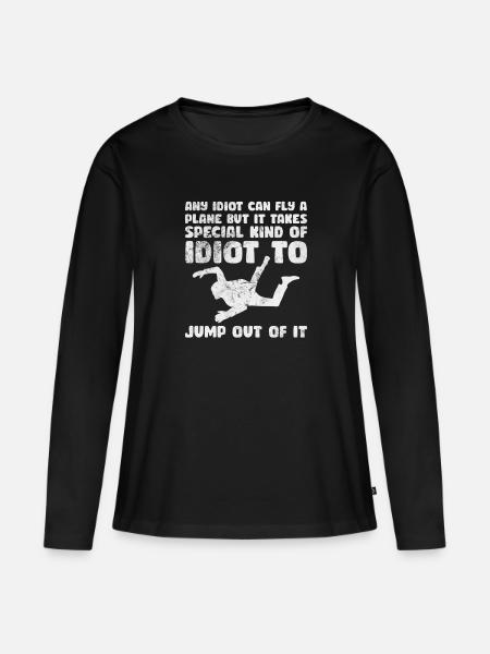 Skydive - Frauen Premium Bio Langarmshirt - Schwarz