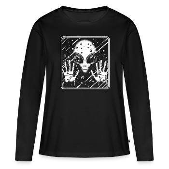 Étranger - T-shirt manches longues Premium bio Femme - noir - Devant - Julia (174cm)