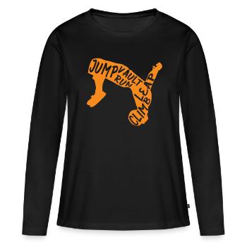 Backflip Salto Acrobaties Parkour Gymnastique Cadeau - T-shirt manches longues Premium bio Femme - noir - Devant - Julia (174cm)