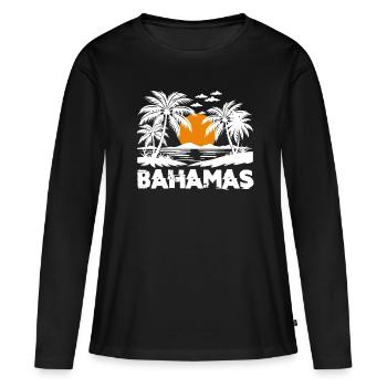 Bahamas Karibik Insel Atlantik Sommer Geschenk - Frauen Premium Bio Langarmshirt - Schwarz - Vorne - Julia (174cm)