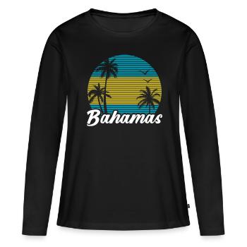Bahamas Karibik Insel Atlantik Sommer Geschenk - Frauen Premium Bio Langarmshirt - Schwarz - Vorne - Julia (174cm)