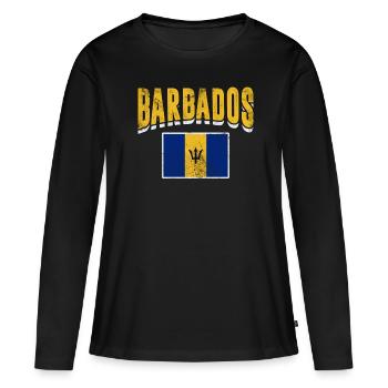 Barbade - T-shirt manches longues Premium bio Femme - noir - Devant - Julia (174cm)