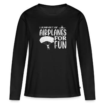 Skydive - T-shirt manches longues Premium bio Femme - noir - Devant - Julia (174cm)
