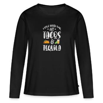 Tequila - Frauen Premium Bio Langarmshirt - Schwarz - Vorne - Julia (174cm)
