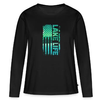 Wakeboard Wakeboarder Wakeboard Cadeau - T-shirt manches longues Premium bio Femme - noir - Devant - Julia (174cm)
