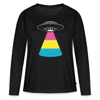 Étranger - T-shirt manches longues Premium bio Femme - noir - Devant - Julia (174cm)