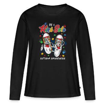 Autisme - T-shirt manches longues Premium bio Femme - noir - Devant - Julia (174cm)