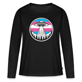 Étranger - T-shirt manches longues Premium bio Femme - noir - Devant - Julia (174cm)