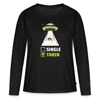 Étranger - T-shirt manches longues Premium bio Femme - noir - Devant - Julia (174cm)
