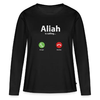 Musulman - T-shirt manches longues Premium bio Femme - noir - Devant - Julia (174cm)