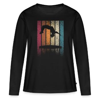 Backflip - T-shirt manches longues Premium bio Femme - noir - Devant - Julia (174cm)