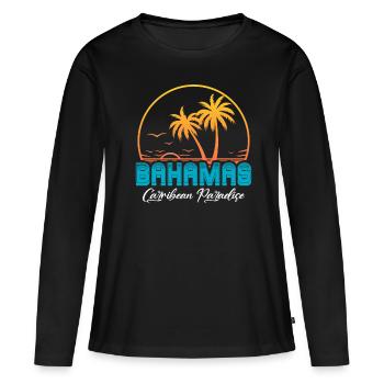 Bahamas Karibik Insel Atlantik Sommer Geschenk - Frauen Premium Bio Langarmshirt - Schwarz - Vorne - Julia (174cm)