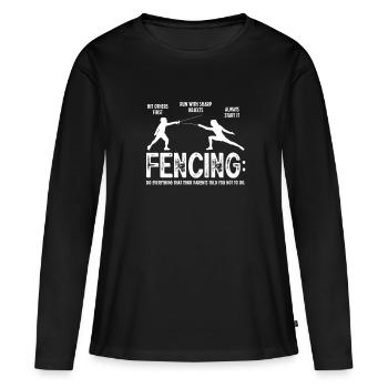 Escrime Épée Sabre Épée Épée Escrime Cadeau - T-shirt manches longues Premium bio Femme - noir - Devant - Julia (174cm)