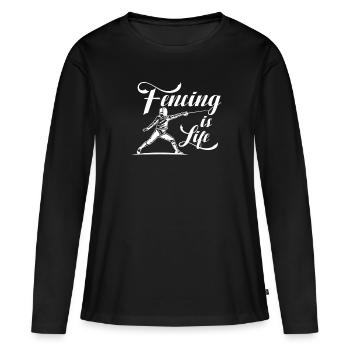 Escrime Épée Sabre Épée Épée Escrime Cadeau - T-shirt manches longues Premium bio Femme - noir - Devant - Julia (174cm)