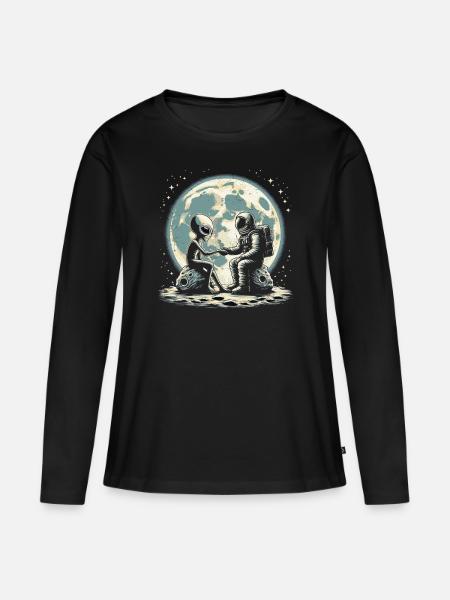 Alien - Premium økologisk langærmet T-shirt til kvinder - sort