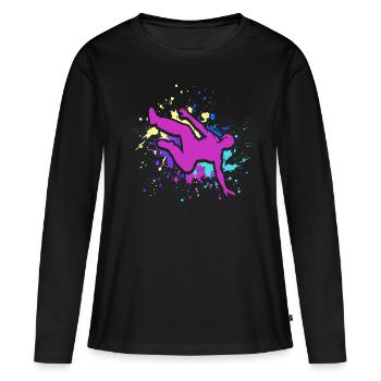 Backflip Salto Akrobatik Parkour Turnen Geschenk - Frauen Premium Bio Langarmshirt - Schwarz - Vorne - Julia (174cm)